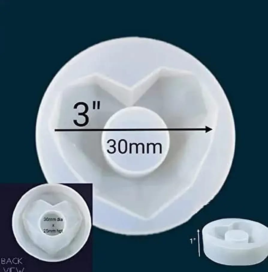 Set of 3 Concerete molds - Heart, Hexagon, Pentagon