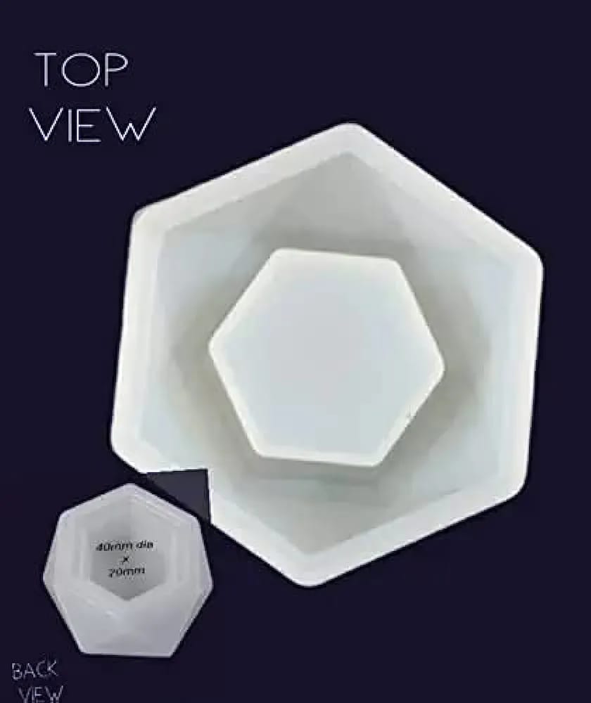 Set of 3 Concerete molds - Heart, Hexagon, Pentagon