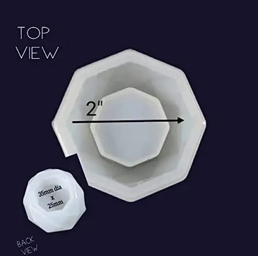 Set of 3 Concerete molds - Heart, Hexagon, Pentagon