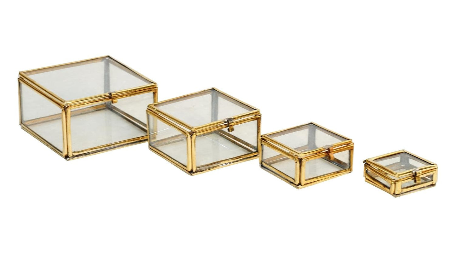 Set of 4 Glass Boxes