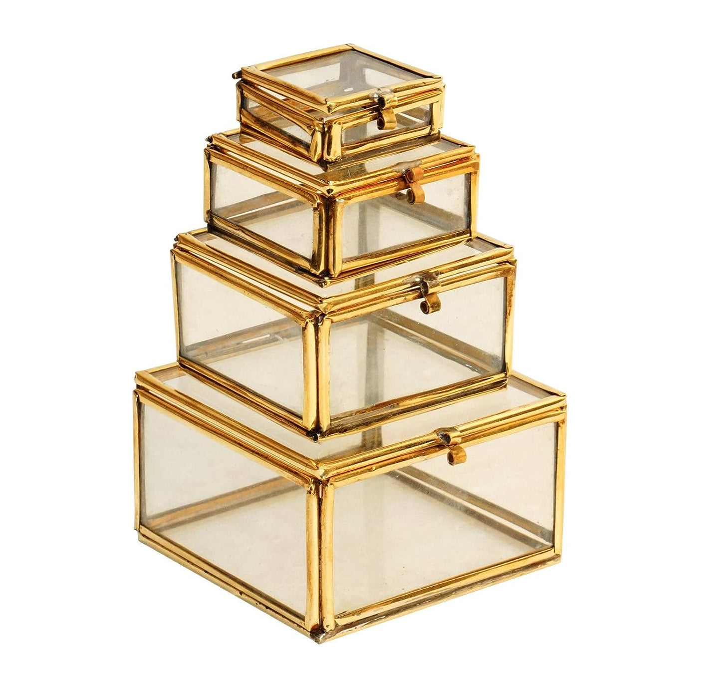 Set of 4 Glass Boxes