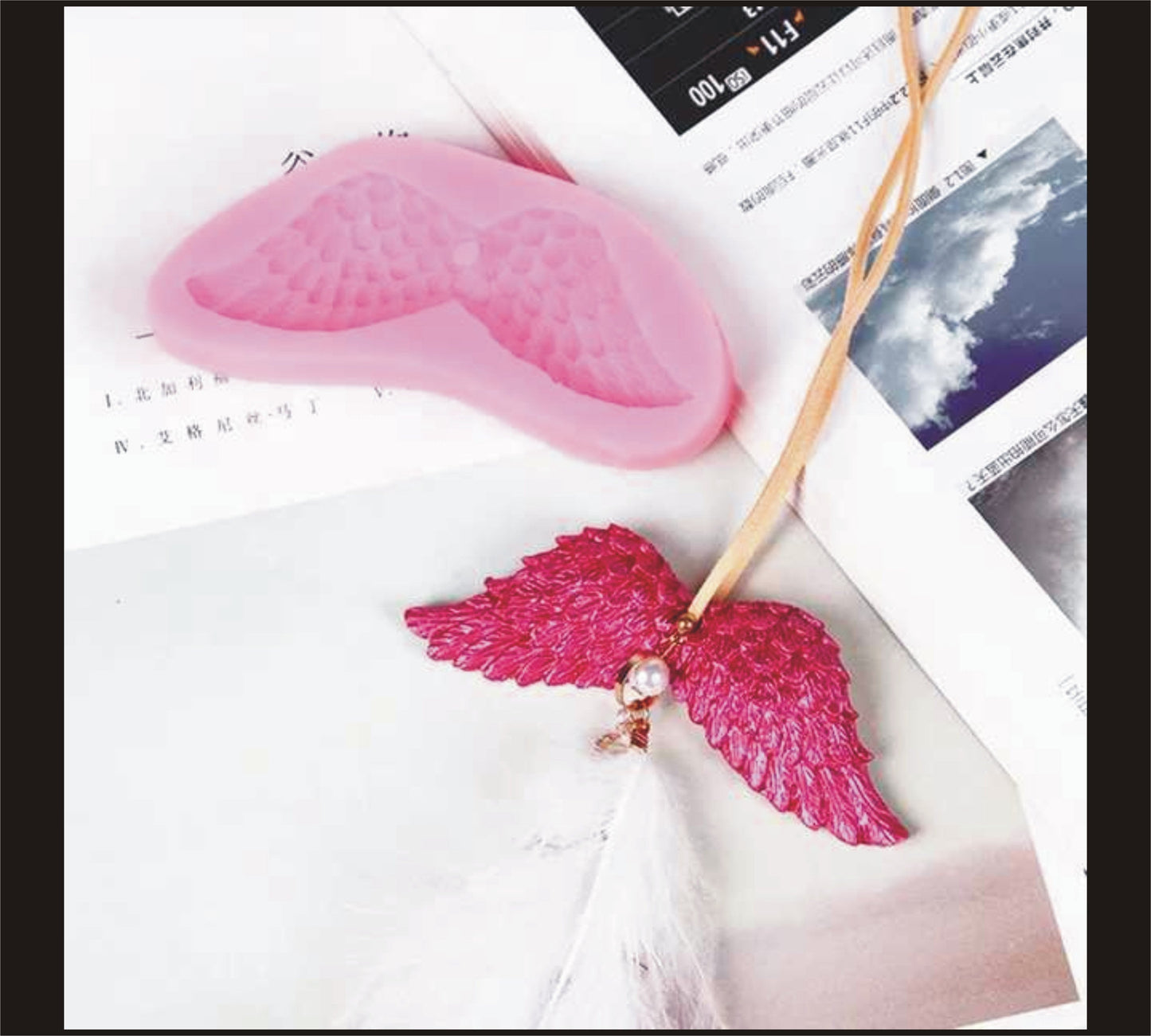 Silicone Angel Wingspan Pink Mold | Silicone Mold For Christmas Bestow Charms