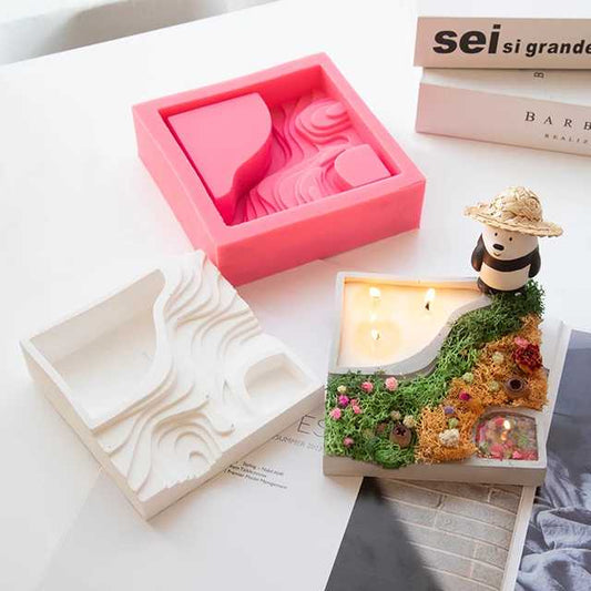 Silicone Square Landscape Concrete Mold Bestow Charms