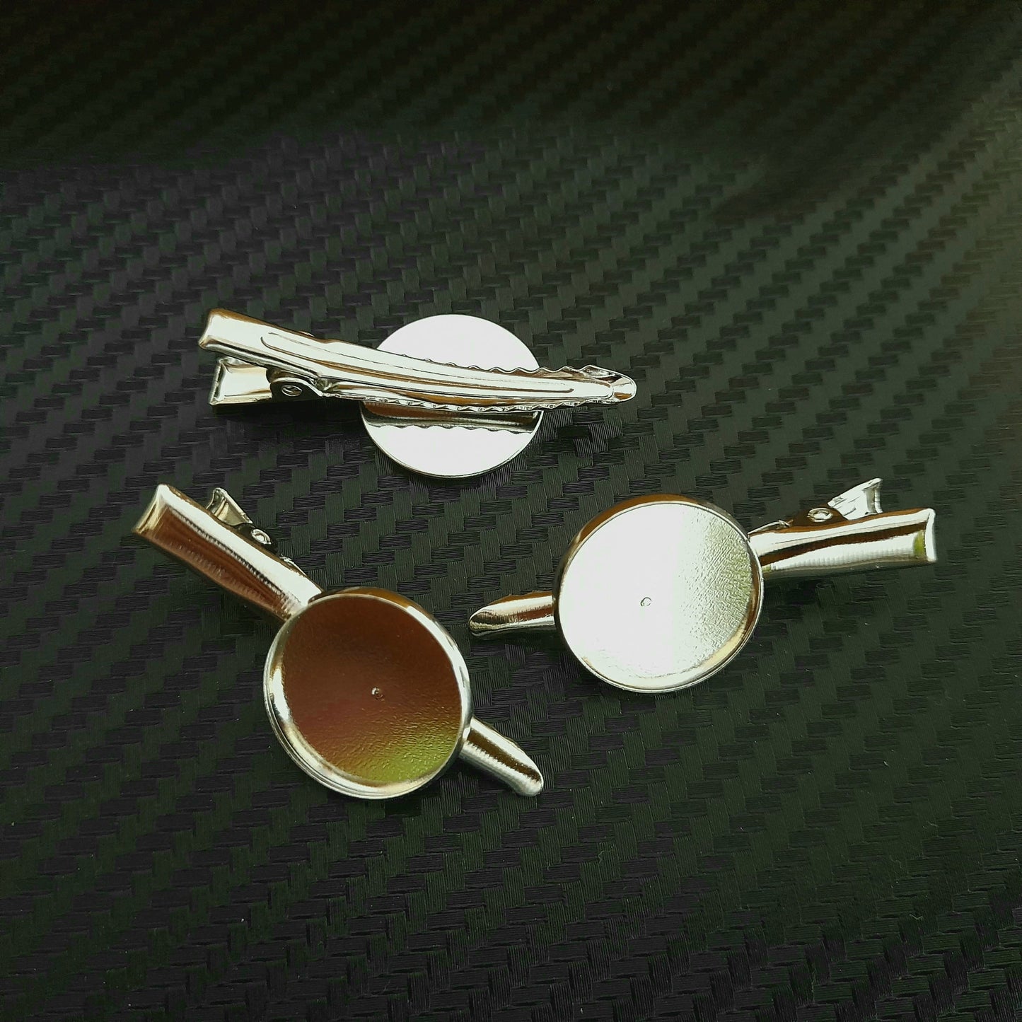 Silver Hair Clip Bases - Set Of 2 Bestow Charms