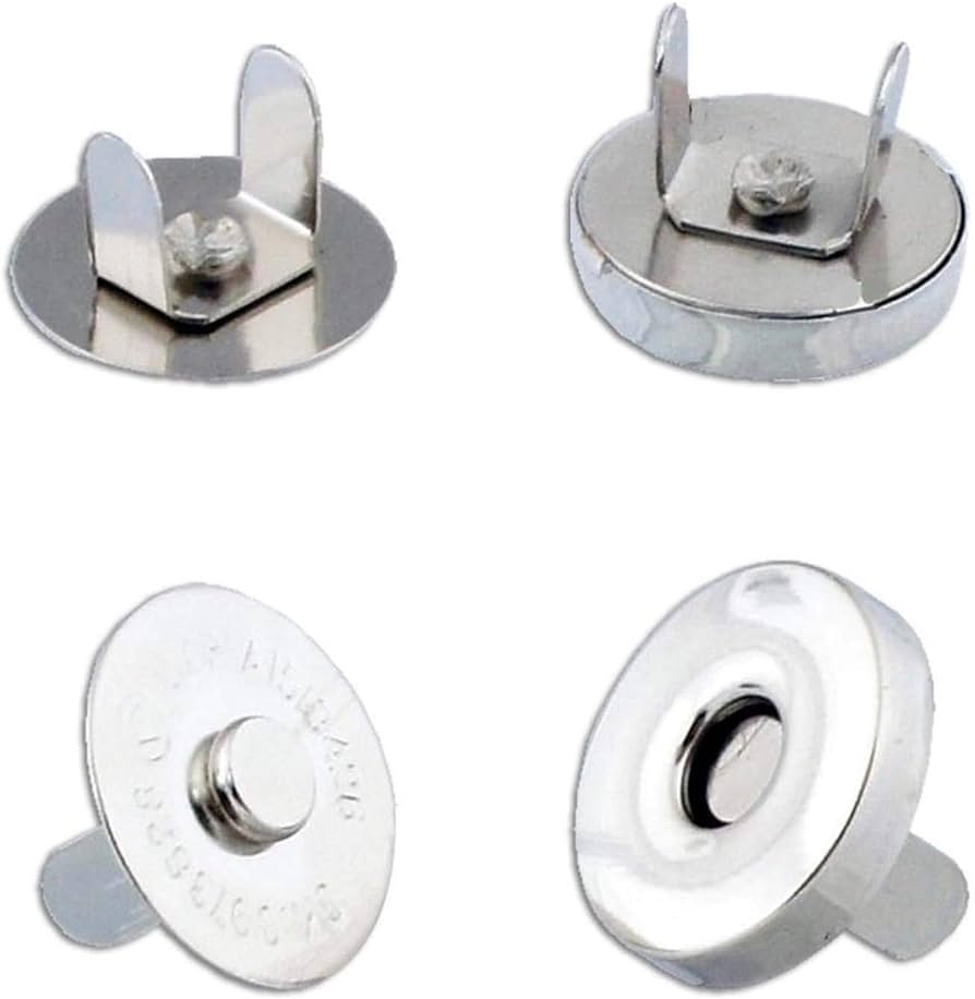 Silver Magnetic Button Clasp - set of 2