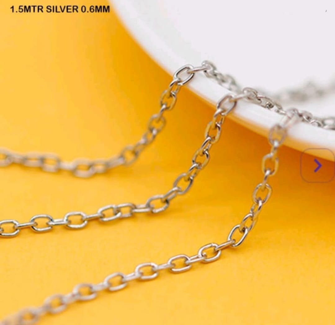 Silver chain - 1.5mtr - 0.6mm