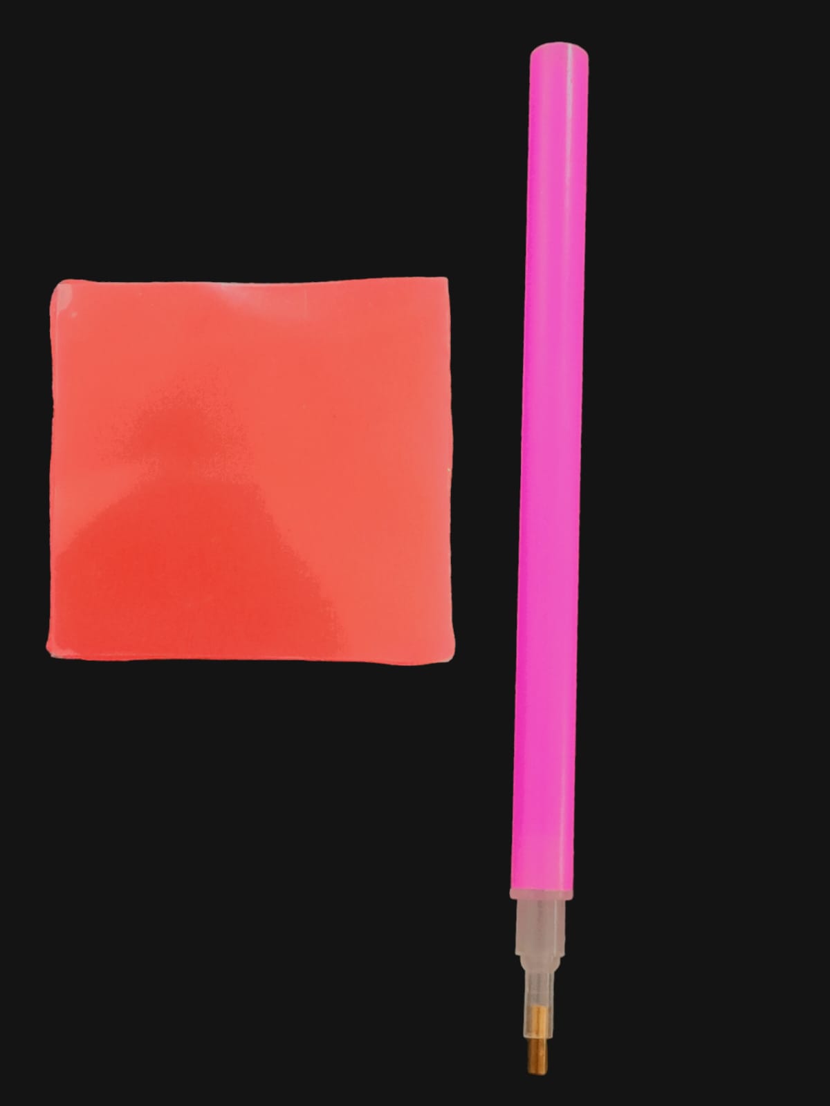 Stick pen with glue pad