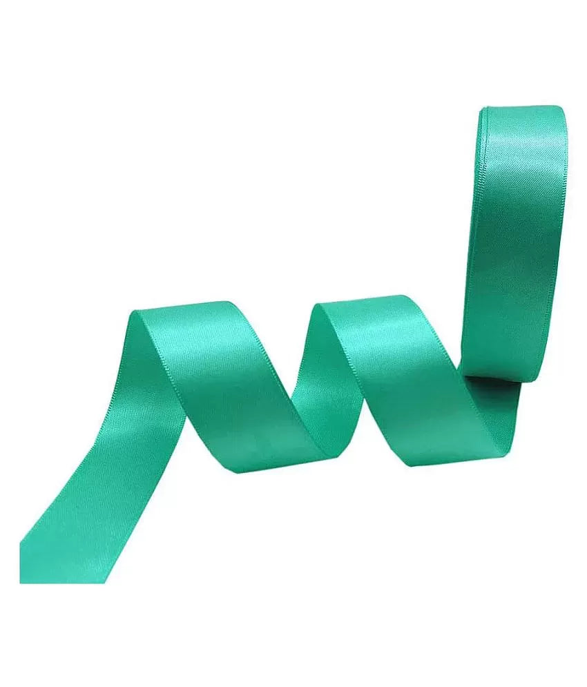 Teal satin ribbon 1" - 1mtr