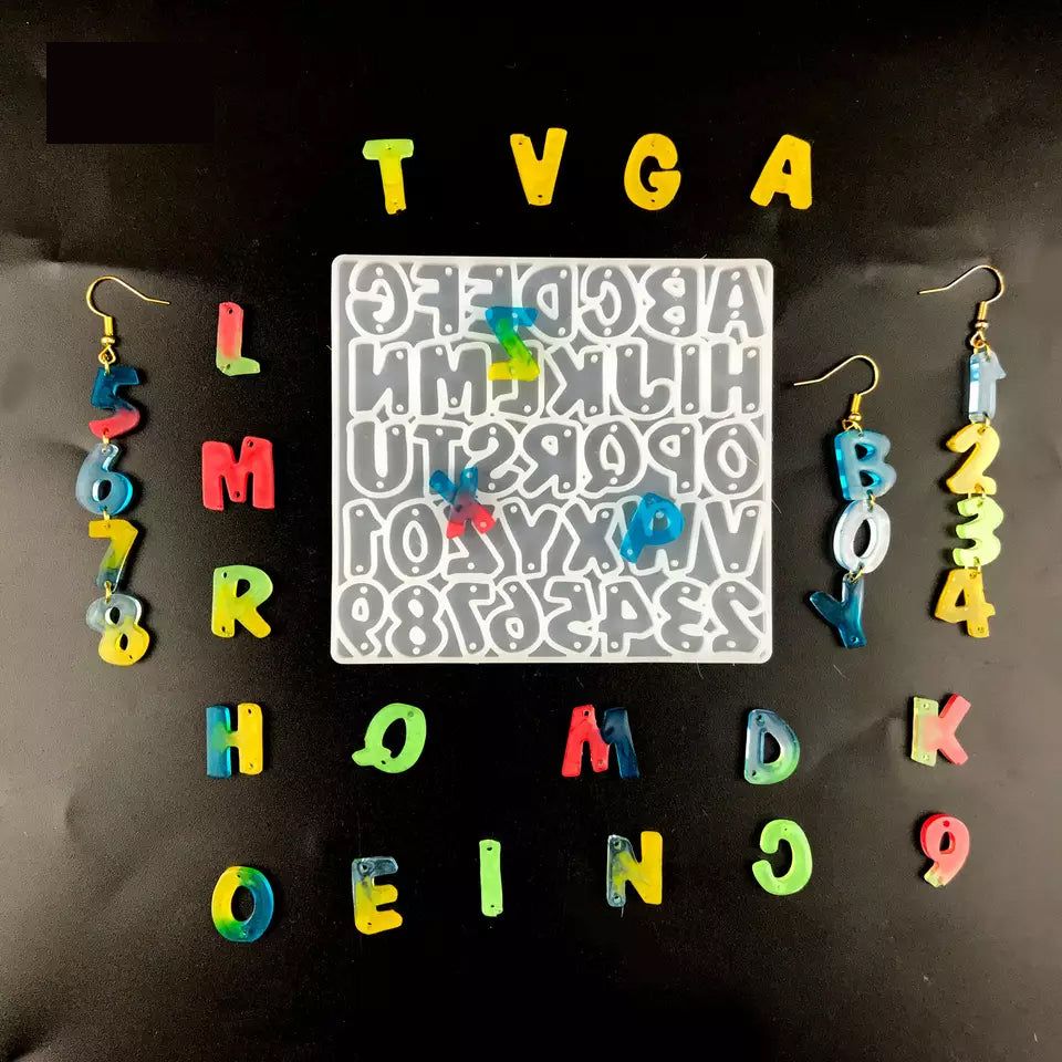 Tiny alphabet and Number mold Bestow Charms