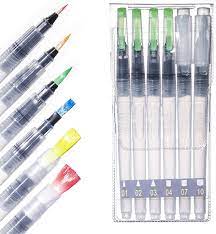Water Brush Pen Set - 6 Sizes