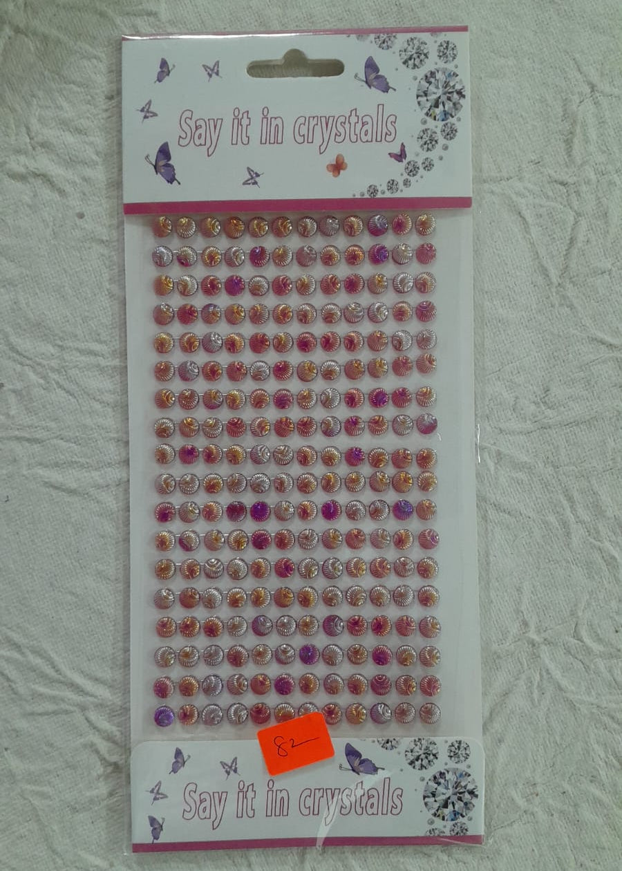 Neon  Round Crystal Stickers Multicolor