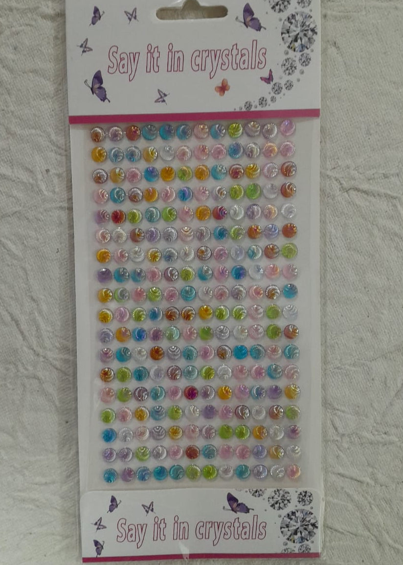 Neon  Round Crystal Stickers Multicolor