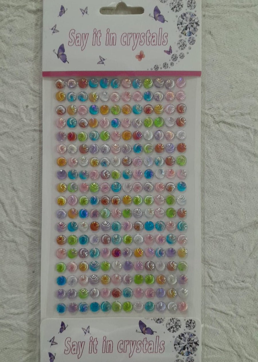 Neon  Round Crystal Stickers Multicolor