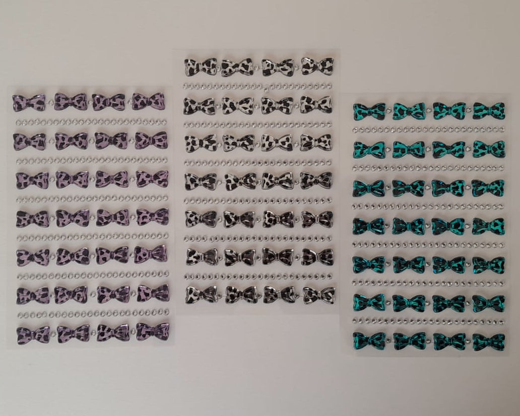 Bow Shaped Crystal Stickers - Sheet