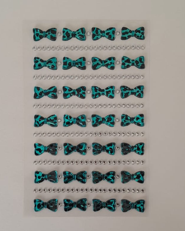 Bow Shaped Crystal Stickers - Sheet