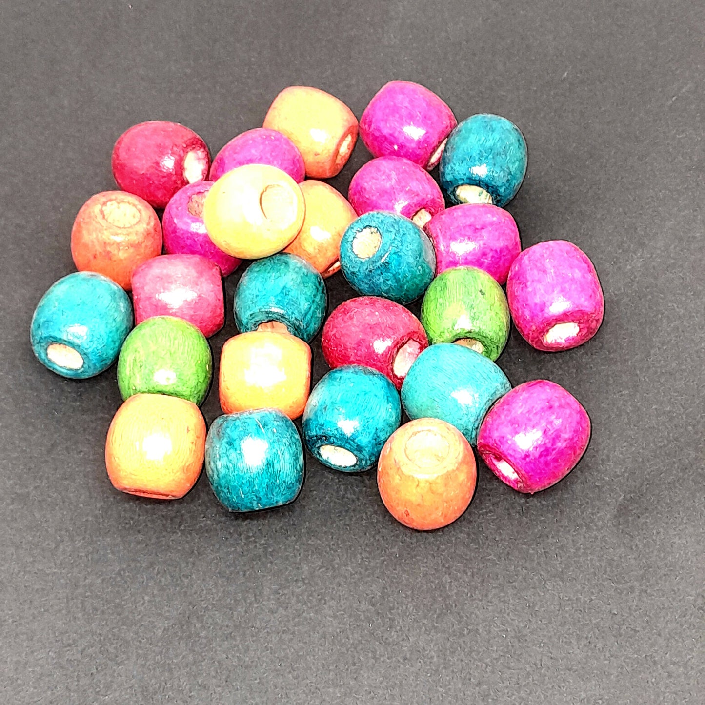 Wooden Beads Large Multicolor-100 g