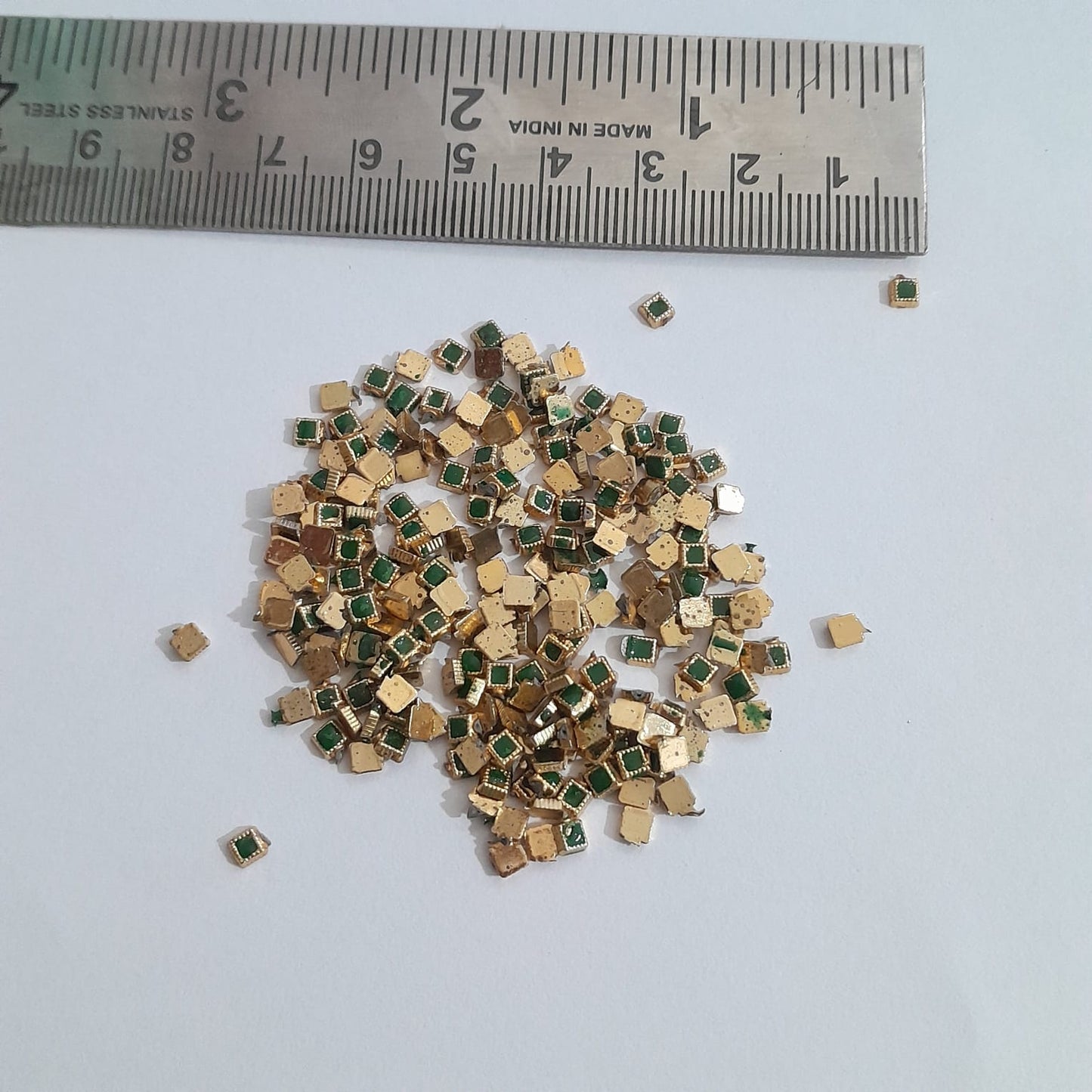 Plastic Square Enamel Painted Kundan - 2g