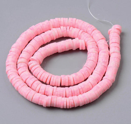 Polymer Beads flat cut rounds - Double Colored