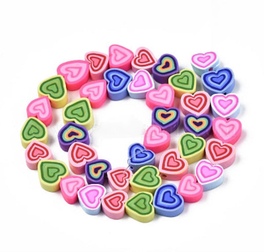 Polymer Beads - Multicolor heart