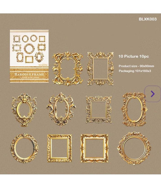 Baroque Frame Stickers - 10pcs