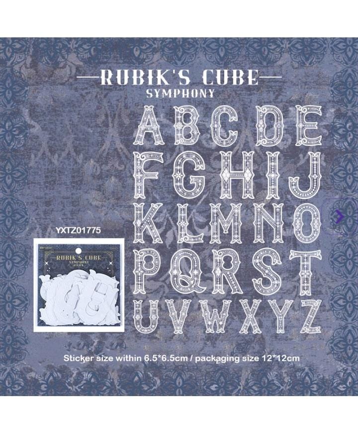 Silver Alphabet Stickers - 26pcs