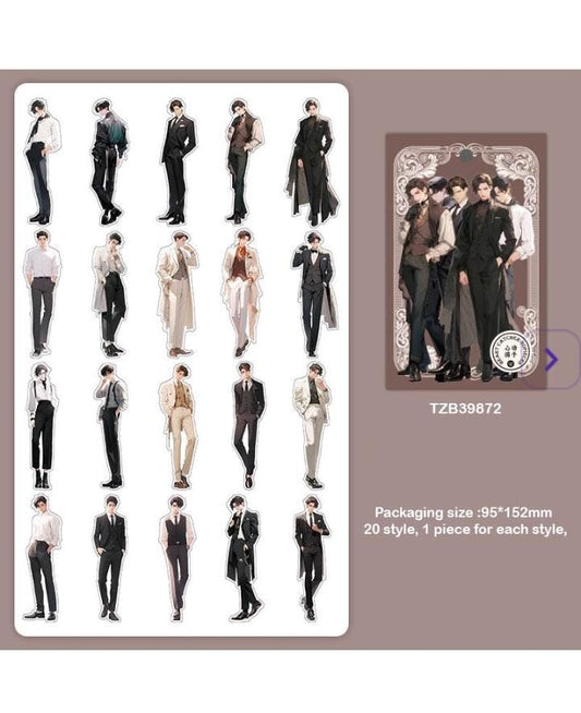 Romantic Boy Sticker - 20pcs