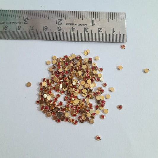 Plastic Round Enamel Painted Kundan - 2g