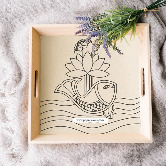 Pre Marked MDF Tray - 8x8"