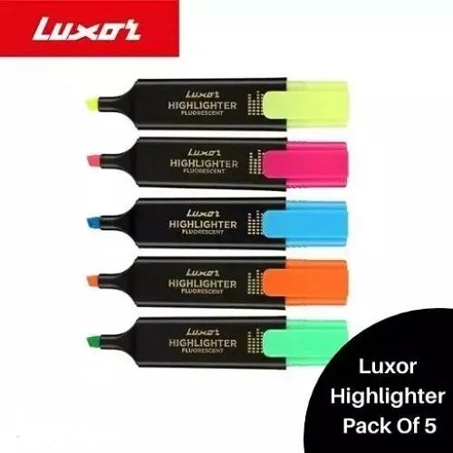 Luxor Fluorescent Highlighter  - Set of 5
