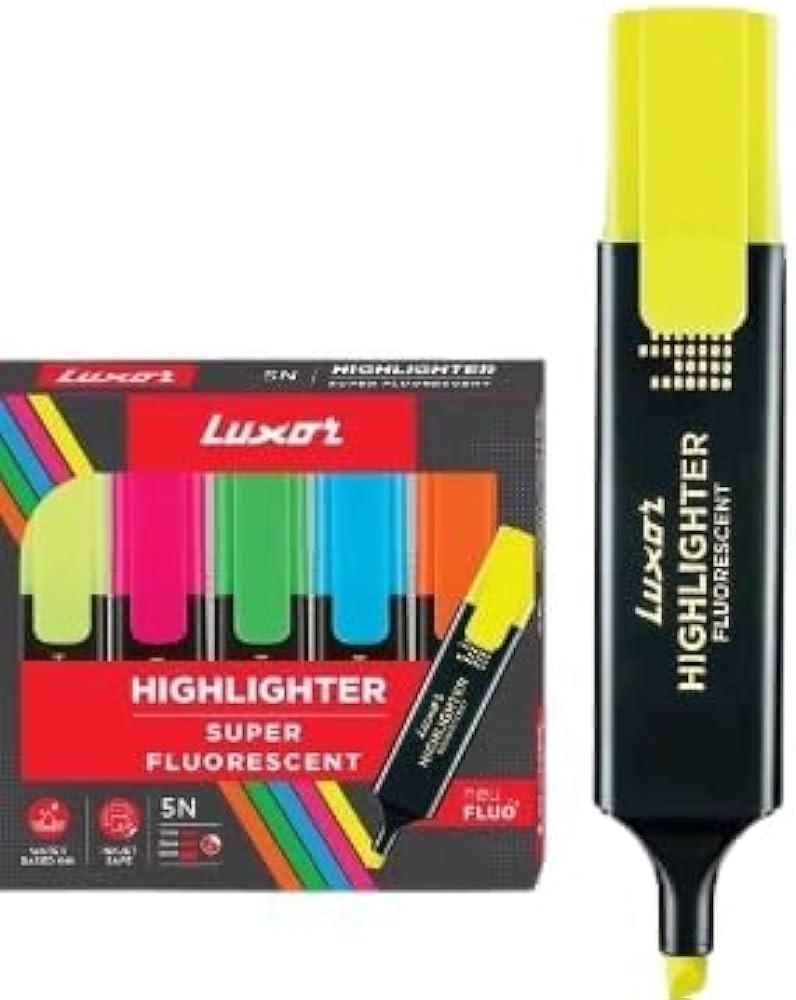 Luxor Fluorescent Highlighter  - Set of 5
