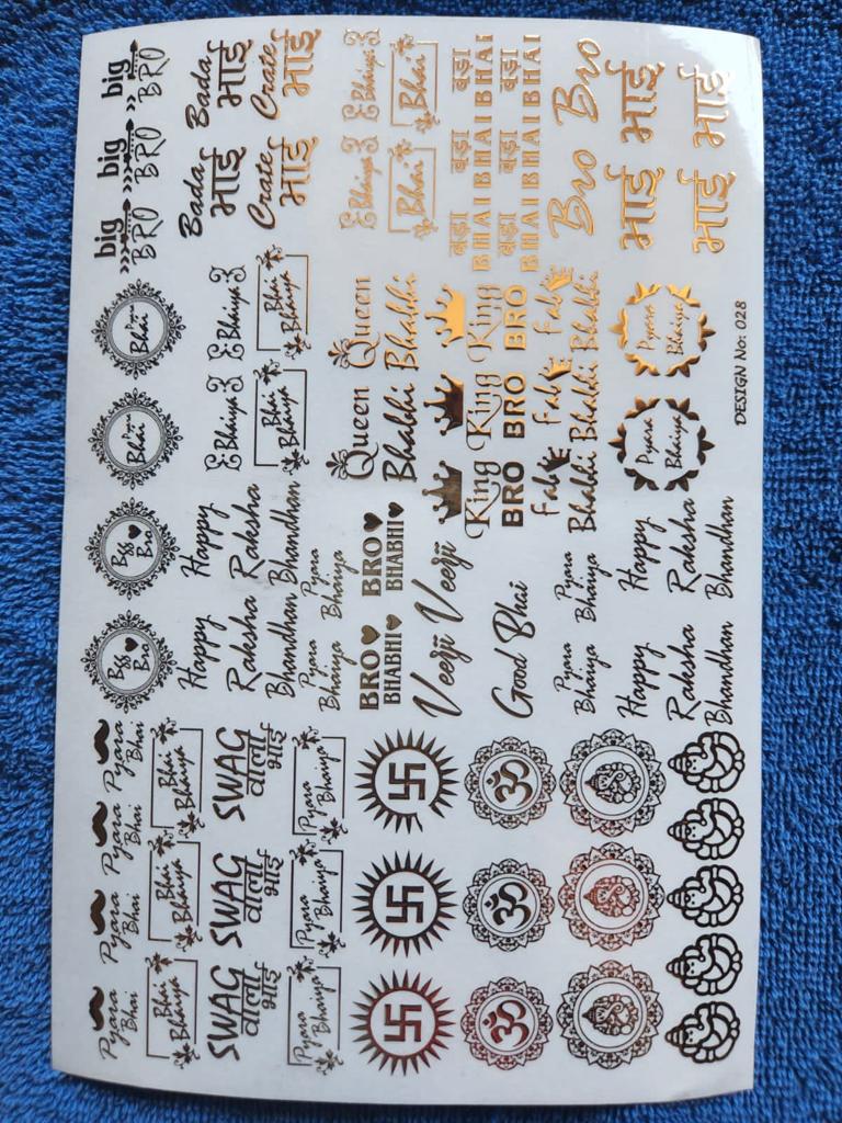 metallic Embossed stickers