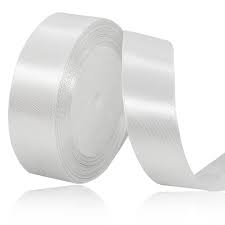 off White satin ribbon 1" - 1mtr